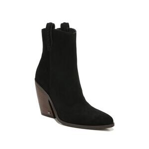 New Sam Edelman Agnes Western Boots in Black Suede Women's Size 9